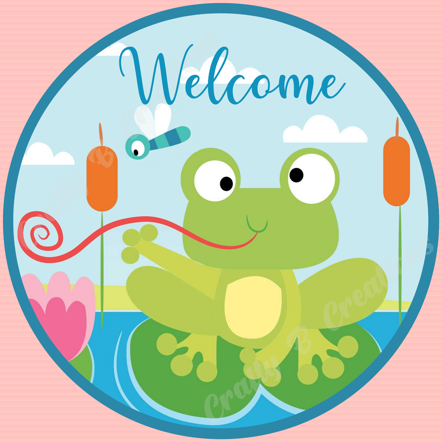 Frog Welcome - PNG FILE DIGITAL DOWNLOAD