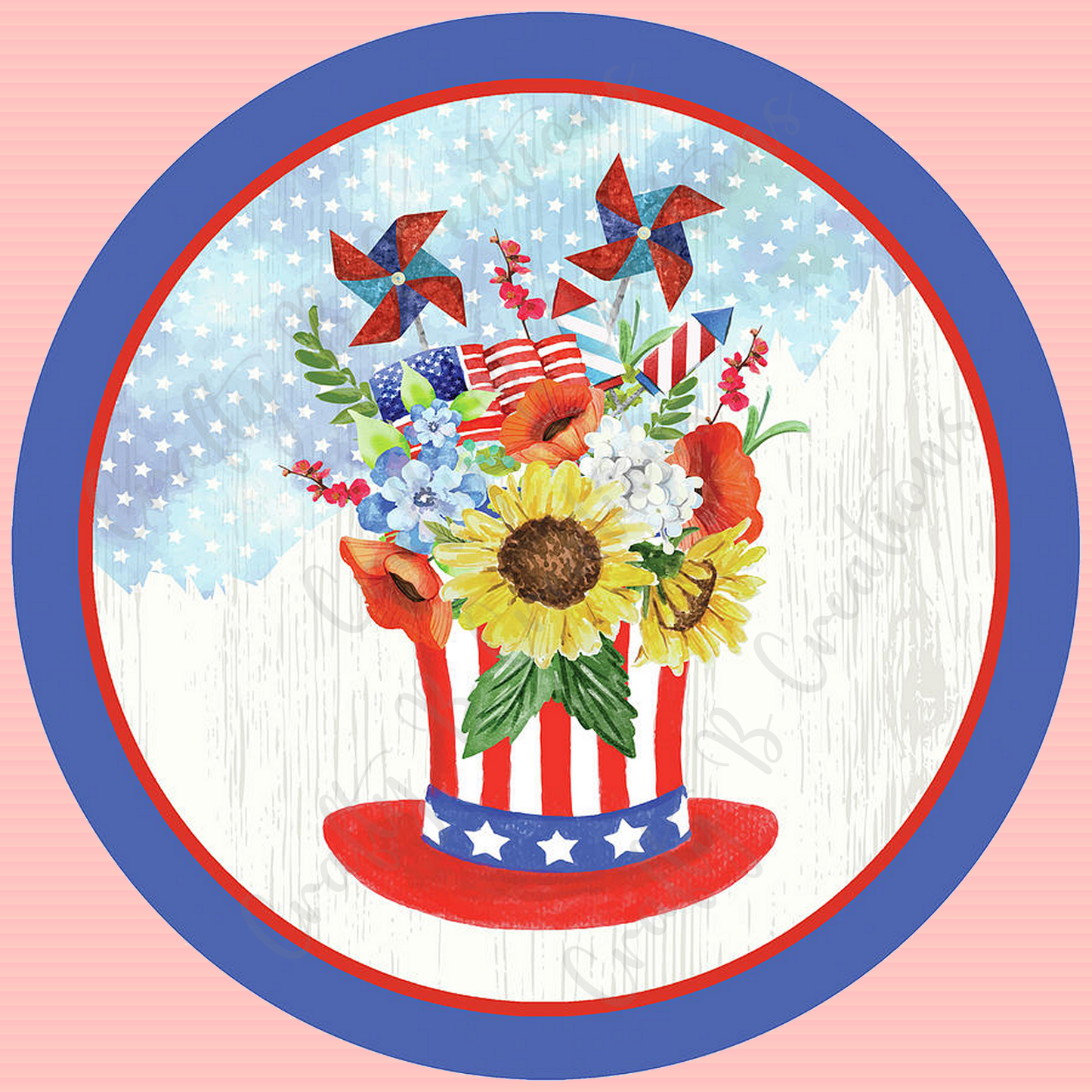 Independence Hat & Flowers - PNG FILE DIGITAL DOWNLOAD