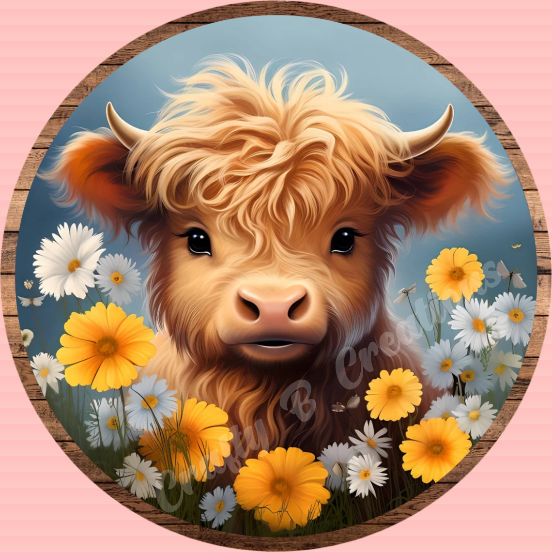 10" Baby Highland Cow Sign