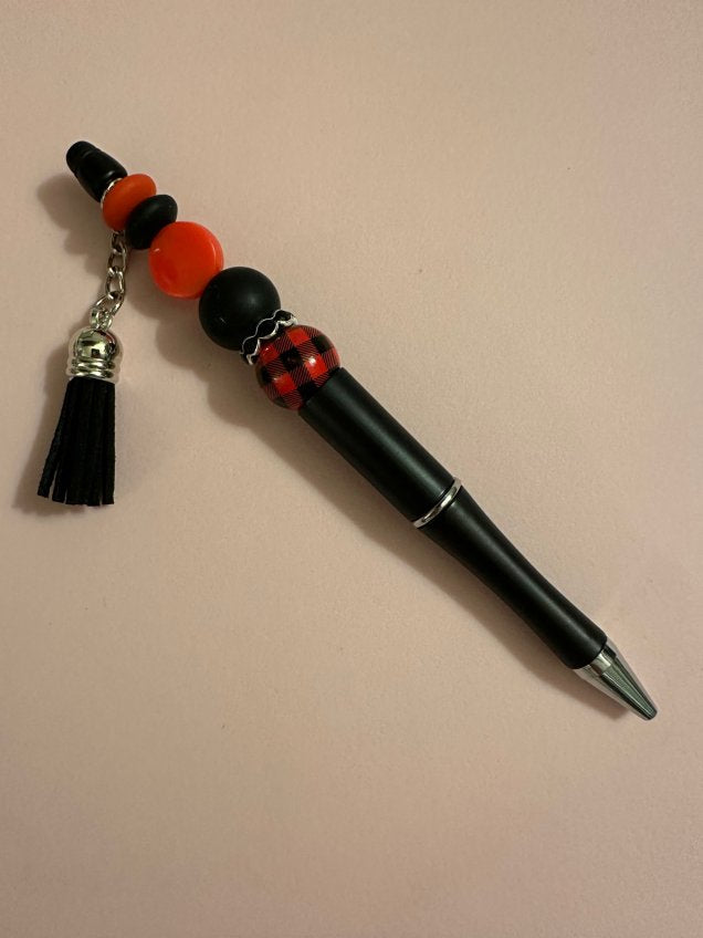 Ink Pen - Red, Black & Tassel