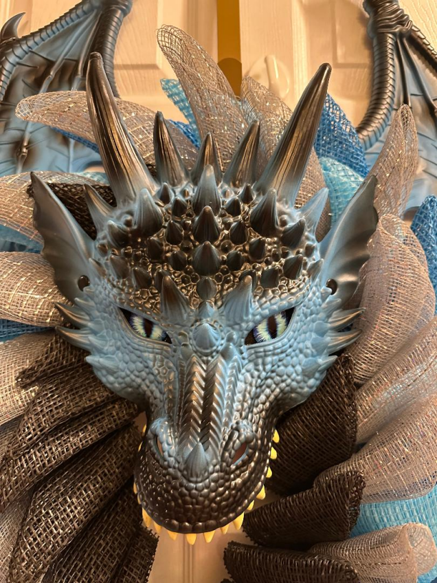 Wreath - Dragon Blue, Black & Silver