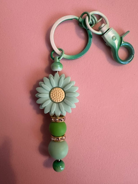 Keychain - Green Flower