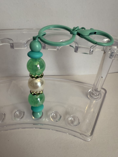 Keychain - Green & Pearl