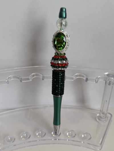 Ink Pen - Green Bling & Gem