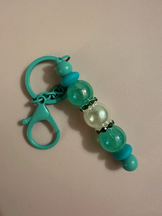 Keychain - Green & Pearl