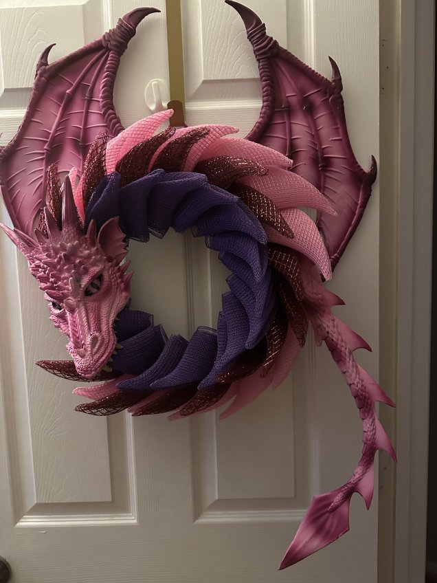 Wreath - Dragon Pink, Maroon & Purple