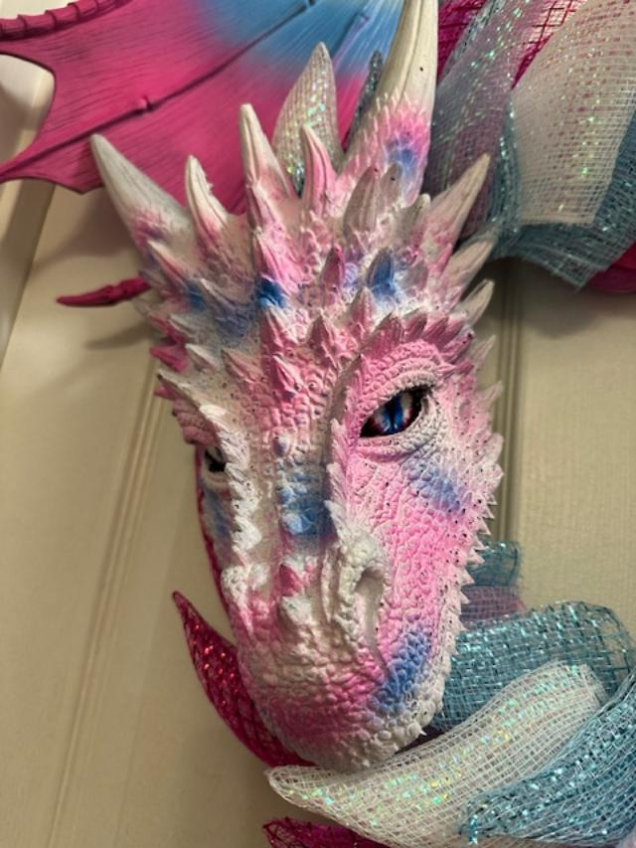 Wreath - Dragon Pink, Blue & White