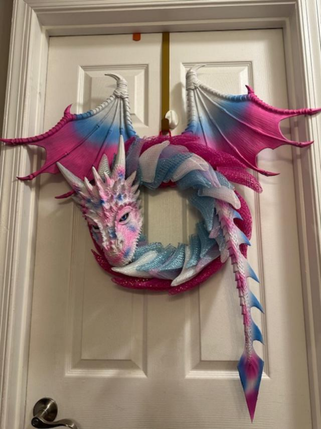 Wreath - Dragon Pink, Blue & White