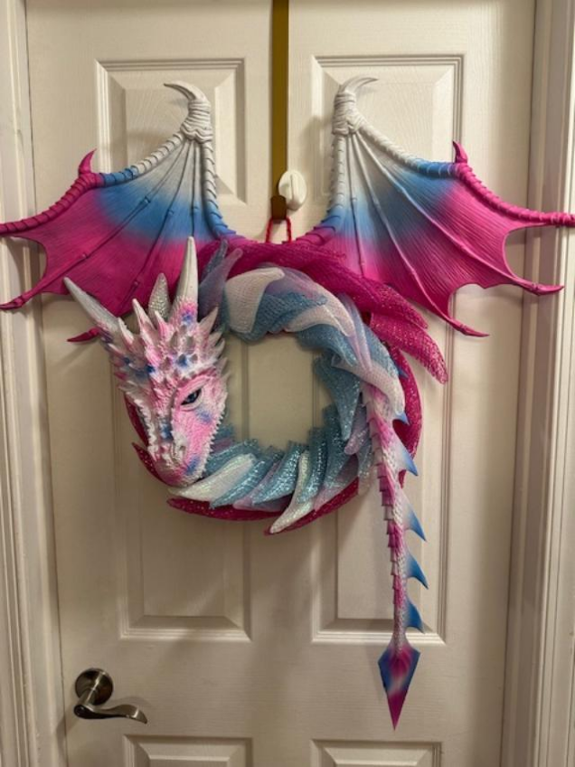 Wreath - Dragon Pink, Blue & White