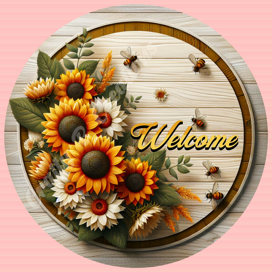 10" Sunflower Welcome Sign