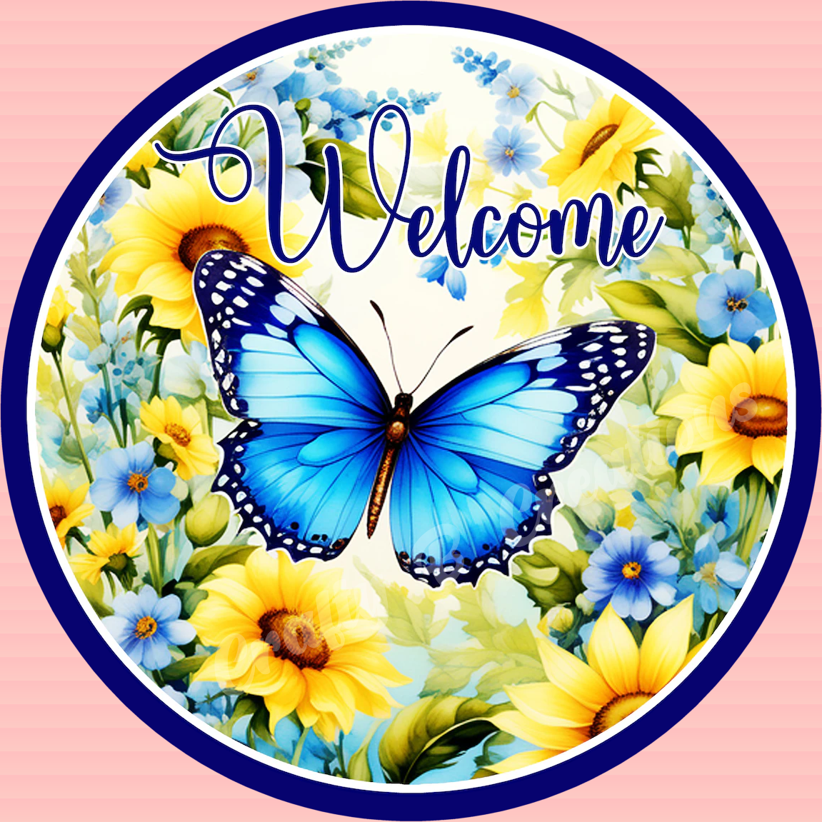 10" Butterfly Welcome Sign