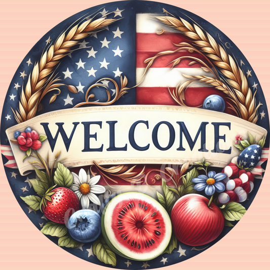 10" Welcome Flag Sign