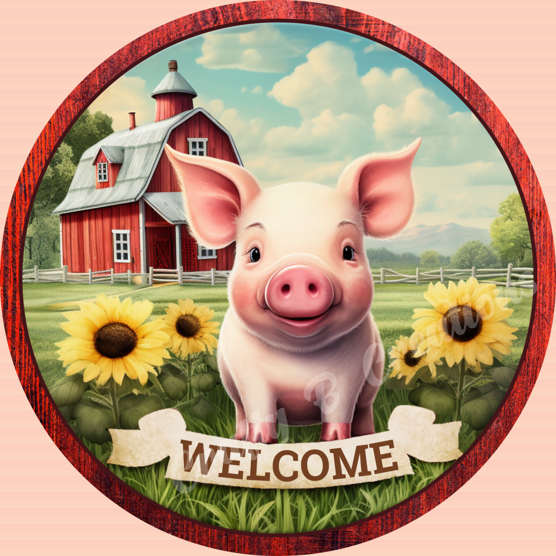 10" Little Piggy Welcome Sign